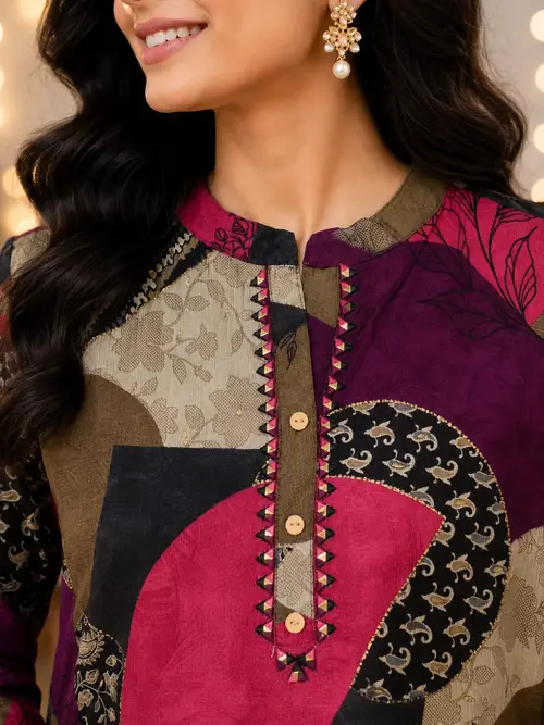Multi-Color Abstract Print Tunic